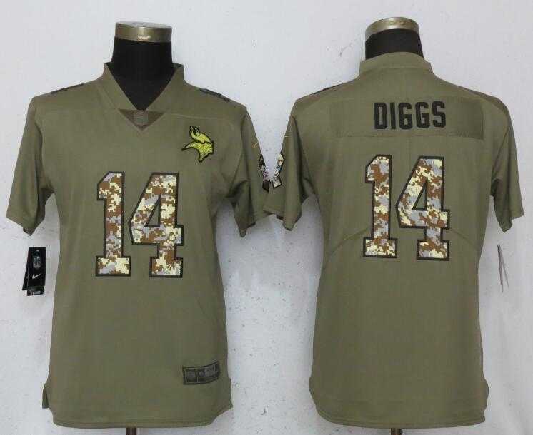 Women Nike Vikings 14 Stefon Diggs Olive Camo Salute To Service Limited Jersey,We sell and wholesale Women Nike Vikings 14 Stefon Diggs Olive Camo Salute To Service Limited Jersey on line form chian!